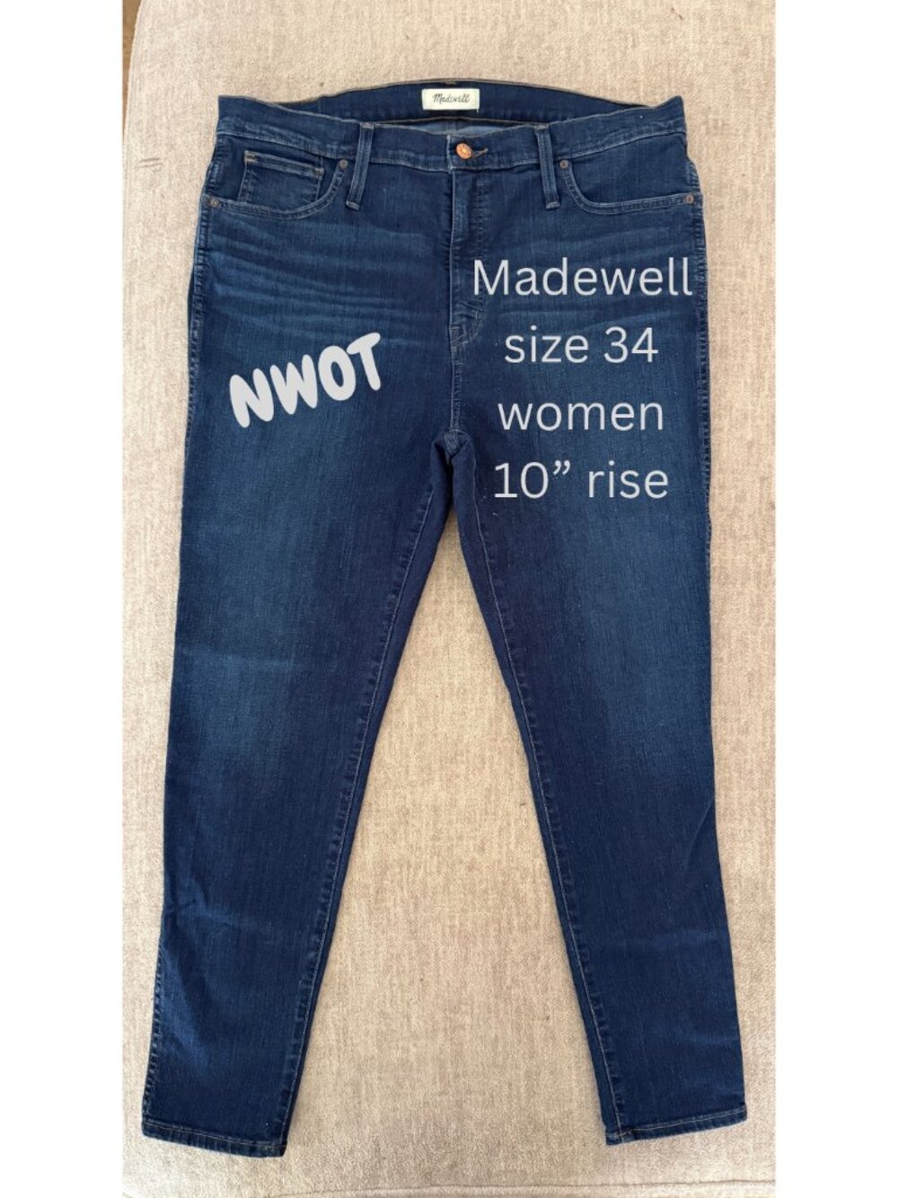 NWOT - Madewell 10" High-Rise Skinny Jeans in Hayes Wash - F4684